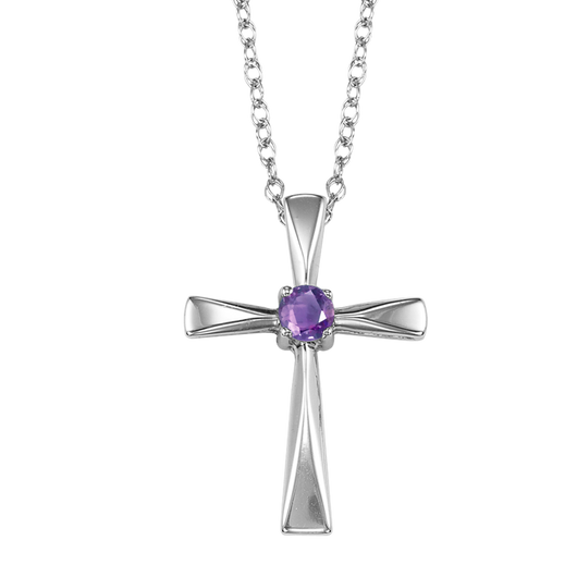 Sterling Silver Cross Pendant in your choice of Gemstone
