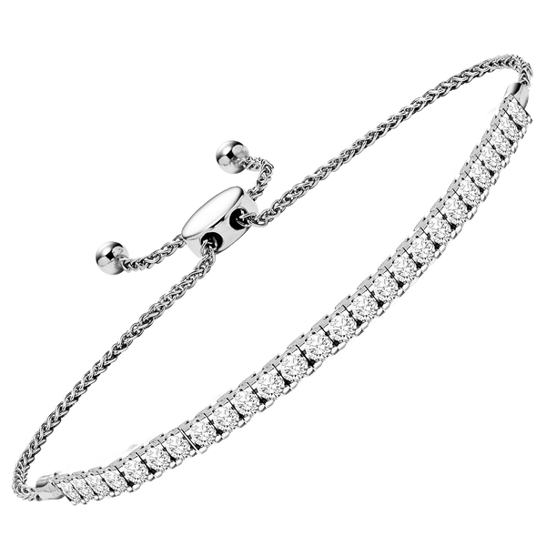 White Gold 14K Diamond Bolo Bracelet
