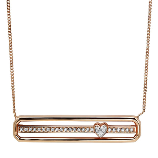 Rose Gold Diamond Pendant 1/10 ctw
