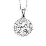 14K Diamond Rhythm of Love Halo Pendant